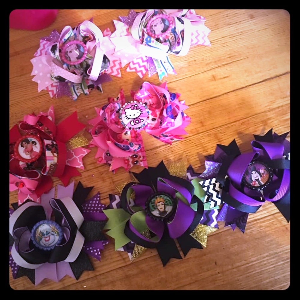 Disney bottle cap bows